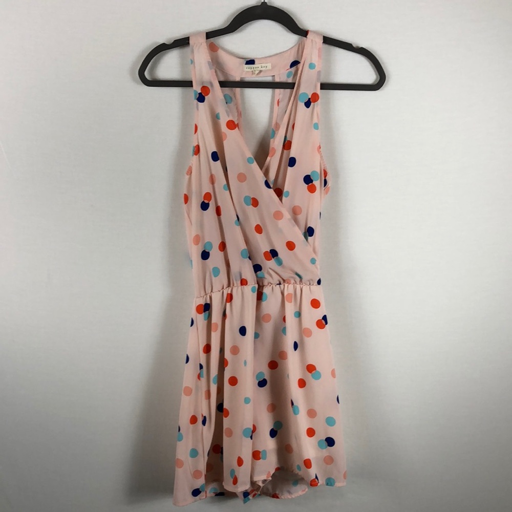 Cooper Key Pink Polka Dot Romper